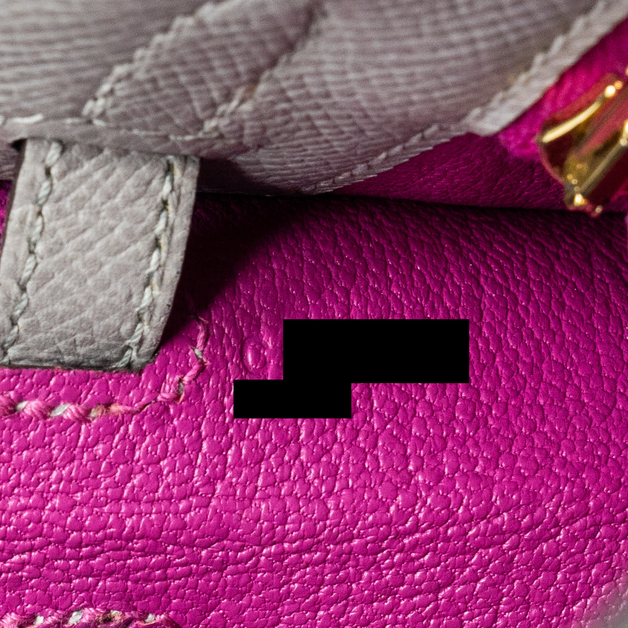 Hermes Kelly 25 Special Order Epsom Gris Motte / Rose purple GHW Stamp C - Image 15