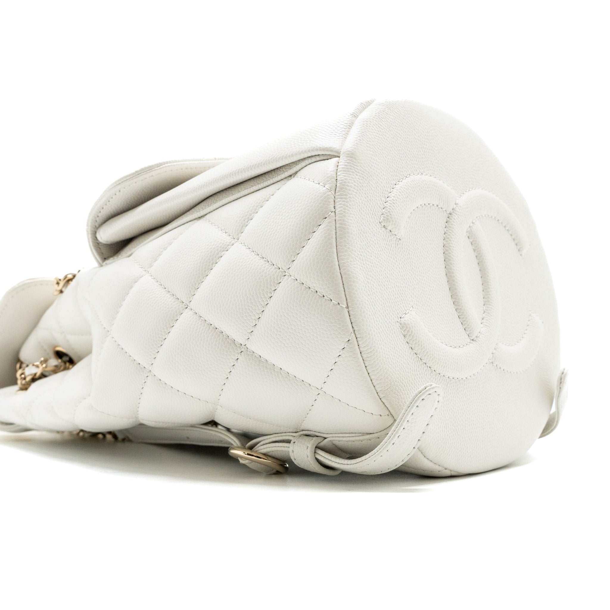 Chanel 22s mini backpack Grained calfskin white LGHW(Microchip) - Image 6