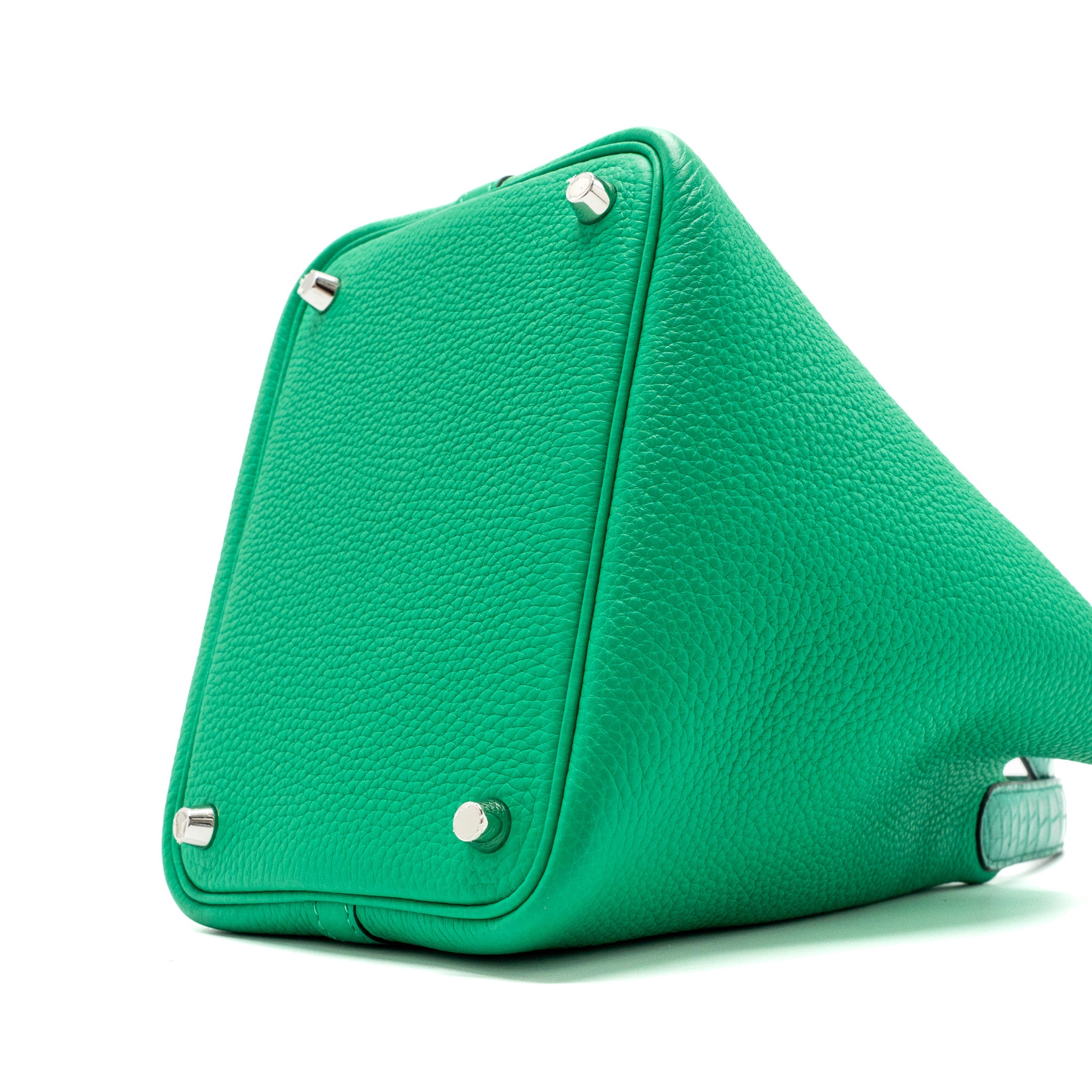 Hermes Picotin 18 Lock Bag Clemence /Alligator Touch Menthe/Vert Jade SHW Stamp Z - Image 7